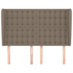 vidaXL Tăblie de pat cu aripioare gri taupe 147x23x118/128 cm textil