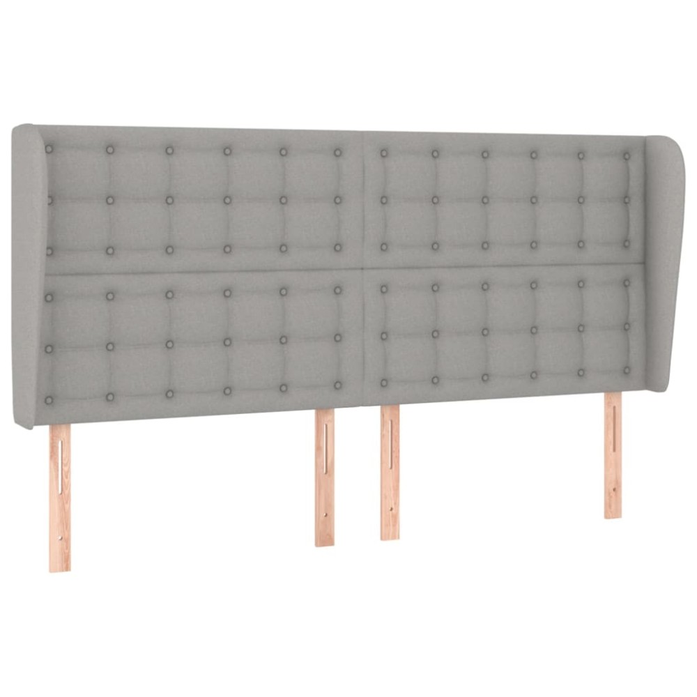 vidaXL Tăblie de pat cu aripioare gri deschis 163x23x118/128 cm textil
