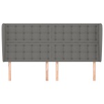 vidaXL Tăblie de pat cu aripioare gri închis 163x23x118/128 cm textil vidaXL Tăblie de pat cu aripioare gri închis 163x23x118/128 cm textil