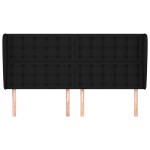 vidaXL Tăblie de pat cu aripioare, negru, 163x23x118/128 cm, textil