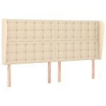 vidaXL Tăblie de pat cu aripioare, crem, 163x23x118/128 cm, textil