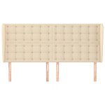 vidaXL Tăblie de pat cu aripioare, crem, 163x23x118/128 cm, textil