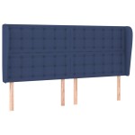 vidaXL Tăblie de pat cu aripioare, albastru, 163x23x118/128 cm, textil