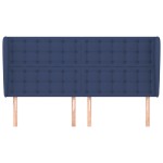 vidaXL Tăblie de pat cu aripioare, albastru, 163x23x118/128 cm, textil