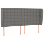 vidaXL Tăblie de pat cu aripioare gri închis 183x23x118/128 cm textil vidaXL Tăblie de pat cu aripioare gri închis 183x23x118/128 cm textil