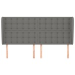 vidaXL Tăblie de pat cu aripioare gri închis 183x23x118/128 cm textil vidaXL Tăblie de pat cu aripioare gri închis 183x23x118/128 cm textil