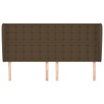 vidaXL Tăblie de pat cu aripioare maro închis 183x23x118/128 cm textil