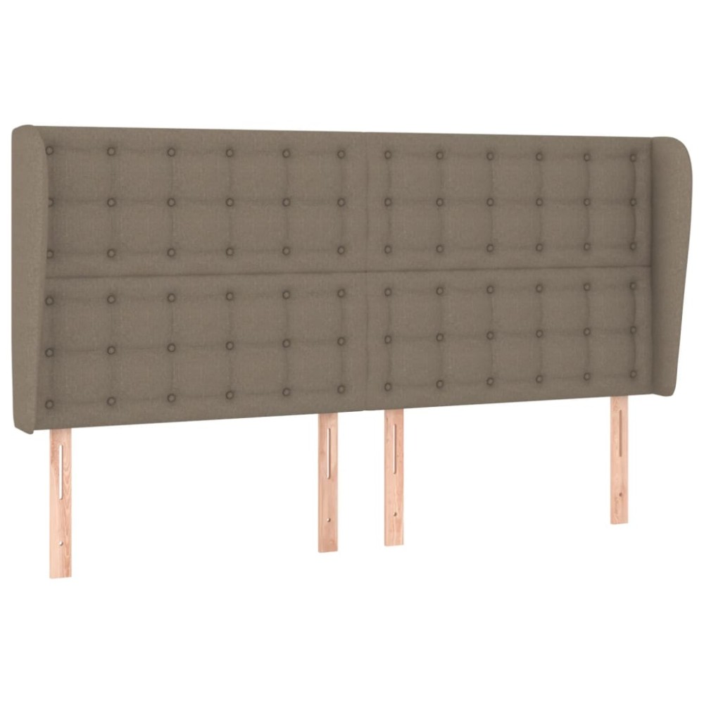vidaXL Tăblie de pat cu aripioare gri taupe 183x23x118/128 cm textil