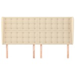 vidaXL Tăblie de pat cu aripioare, crem, 183x23x118/128 cm, textil