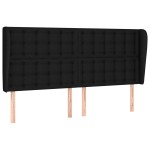 vidaXL Tăblie de pat cu aripioare, negru, 203x23x118/128 cm, textil vidaXL Tăblie de pat cu aripioare, negru, 203x23x118/128 cm, textil