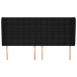 vidaXL Tăblie de pat cu aripioare, negru, 203x23x118/128 cm, textil vidaXL Tăblie de pat cu aripioare, negru, 203x23x118/128 cm, textil