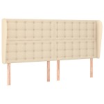 vidaXL Tăblie de pat cu aripioare, crem, 203x23x118/128 cm, textil vidaXL Tăblie de pat cu aripioare, crem, 203x23x118/128 cm, textil