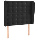 vidaXL Tăblie de pat cu aripioare, negru, 83x23x118/128 cm, catifea vidaXL Tăblie de pat cu aripioare, negru, 83x23x118/128 cm, catifea