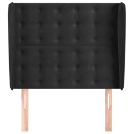 vidaXL Tăblie de pat cu aripioare, negru, 83x23x118/128 cm, catifea vidaXL Tăblie de pat cu aripioare, negru, 83x23x118/128 cm, catifea