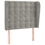 vidaXL Tăblie de pat cu aripioare gri deschis 93x23x118/128 cm catifea