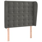 vidaXL Tăblie de pat cu aripioare gri închis 93x23x118/128 cm catifea