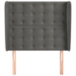 vidaXL Tăblie de pat cu aripioare gri închis 93x23x118/128 cm catifea