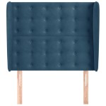vidaXL Tăblie pat cu aripioare albastru închis 93x23x118/128cm catifea vidaXL Tăblie pat cu aripioare albastru închis 93x23x118/128cm catifea