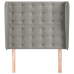 vidaXL Tăblie de pat cu aripioare gri deschis 103x23x118/128cm catifea