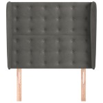 vidaXL Tăblie de pat cu aripioare gri închis 103x23x118/128 cm catifea