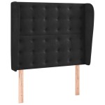 vidaXL Tăblie de pat cu aripioare, negru, 103x23x118/128 cm, catifea