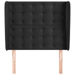 vidaXL Tăblie de pat cu aripioare, negru, 103x23x118/128 cm, catifea