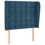 vidaXL Tăblie pat cu urechi albastru închis 103x23x118/128cm catifea vidaXL Tăblie pat cu urechi albastru închis 103x23x118/128cm catifea