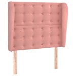 vidaXL Tăblie de pat cu aripioare, roz, 103x23x118/128 cm, catifea