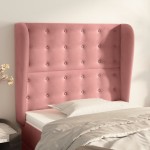 vidaXL Tăblie de pat cu aripioare, roz, 103x23x118/128 cm, catifea