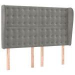 vidaXL Tăblie de pat cu aripioare gri deschis 147x23x118/128cm catifea vidaXL Tăblie de pat cu aripioare gri deschis 147x23x118/128cm catifea