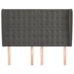 vidaXL Tăblie de pat cu aripioare gri închis 147x23x118/128 cm catifea