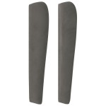 vidaXL Tăblie de pat cu aripioare gri închis 147x23x118/128 cm catifea
