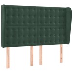 vidaXL Tăblie pat cu aripioare verde închis 147x23x118/128 cm catifea vidaXL Tăblie pat cu aripioare verde închis 147x23x118/128 cm catifea