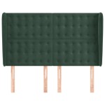 vidaXL Tăblie pat cu aripioare verde închis 147x23x118/128 cm catifea vidaXL Tăblie pat cu aripioare verde închis 147x23x118/128 cm catifea