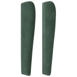 vidaXL Tăblie pat cu aripioare verde închis 147x23x118/128 cm catifea vidaXL Tăblie pat cu aripioare verde închis 147x23x118/128 cm catifea