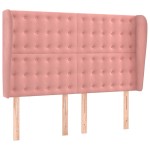 vidaXL Tăblie de pat cu aripioare, roz, 147x23x118/128 cm, catifea