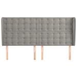 vidaXL Tăblie de pat cu aripioare gri deschis 163x23x118/128cm catifea