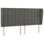 vidaXL Tăblie de pat cu aripioare gri închis 163x23x118/128 cm catifea vidaXL Tăblie de pat cu aripioare gri închis 163x23x118/128 cm catifea