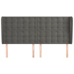 vidaXL Tăblie de pat cu aripioare gri închis 163x23x118/128 cm catifea vidaXL Tăblie de pat cu aripioare gri închis 163x23x118/128 cm catifea