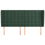 vidaXL Tăblie pat cu aripioare verde închis 163x23x118/128 cm catifea vidaXL Tăblie pat cu aripioare verde închis 163x23x118/128 cm catifea