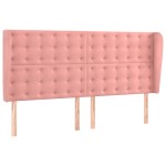 vidaXL Tăblie de pat cu aripioare, roz, 163x23x118/128 cm, catifea