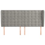 vidaXL Tăblie de pat cu aripioare gri deschis 183x23x118/128cm catifea