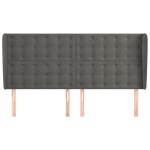 vidaXL Tăblie de pat cu aripioare gri închis 183x23x118/128 cm catifea vidaXL Tăblie de pat cu aripioare gri închis 183x23x118/128 cm catifea