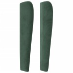 vidaXL Tăblie pat cu aripioare verde închis 183x23x118/128 cm catifea vidaXL Tăblie pat cu aripioare verde închis 183x23x118/128 cm catifea