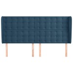 vidaXL Tăblie pat cu urechi albastru închis 183x23x118/128 cm catifea vidaXL Tăblie pat cu urechi albastru închis 183x23x118/128 cm catifea