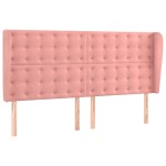vidaXL Tăblie de pat cu aripioare, roz, 183x23x118/128 cm, catifea