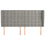 vidaXL Tăblie de pat cu aripioare gri deschis 203x23x118/128cm catifea vidaXL Tăblie de pat cu aripioare gri deschis 203x23x118/128cm catifea