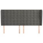 vidaXL Tăblie de pat cu aripioare gri închis 203x23x118/128 cm catifea