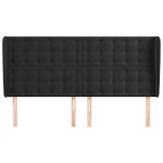 vidaXL Tăblie de pat cu aripioare, negru, 203x23x118/128 cm, catifea