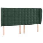 vidaXL Tăblie pat cu aripioare verde închis 203x23x118/128cm catifea vidaXL Tăblie pat cu aripioare verde închis 203x23x118/128cm catifea